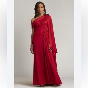 Tadashi Shoji Ember Cape Sleeve Gown